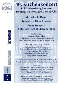 Kirchenkonzert 18.11.2007 Programm