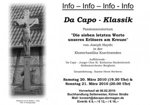 Passionsoratorium 20.03.2010 Flyer