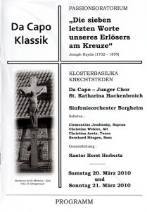 Passionsoratorium 20.03.2010 Programm