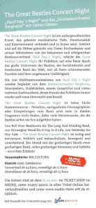 The Great Beatles Concert Night 07.01.2012 Flyer