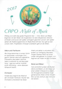 Capo Night of Music 30.09.2017 Programm