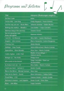 Capo Night of Music 30.09.2017 Programm